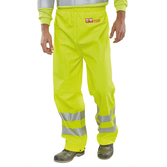 Beeswift Fire Retardant Anti Static Trousers Saturn Yellow XL