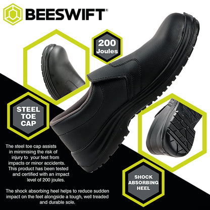 Beeswift Micro-Fibre Steel Toe S2 Slip-On Shoe 1 Pair Black 03