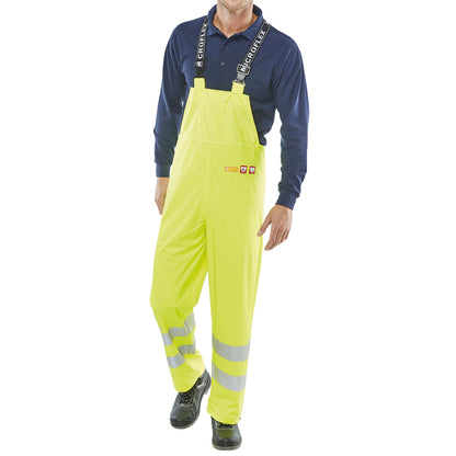 Beeswift Bib and Braces Fire Retardant Anti-Static High Visibility Saturn Yellow L