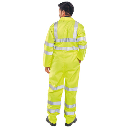 Beeswift Tesla Boilersuit Fire Retardant Anti-Static High Visibility EN471 Saturn Yellow 54