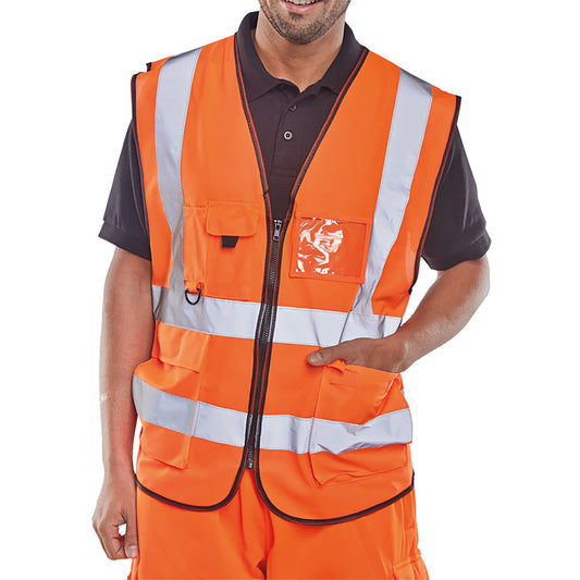 Beeswift Executive High Visibility Waistcoat Orange XL
