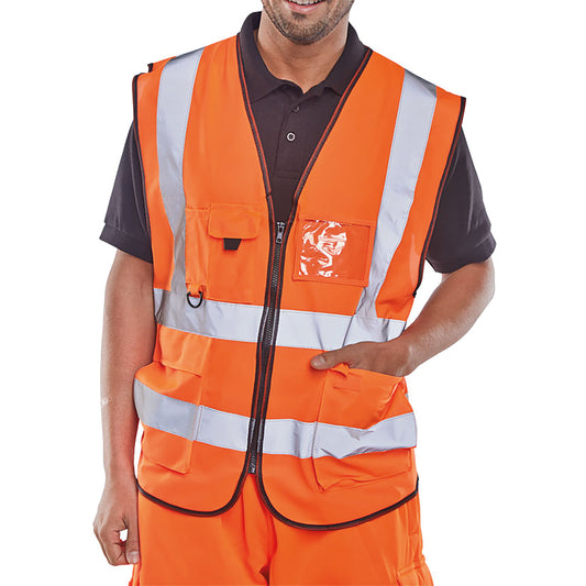 Beeswift Executive High Visibility Waistcoat Orange 2XL