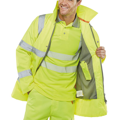 Beeswift Jubilee Economy High Visibility Jacket Saturn Yellow 3XL