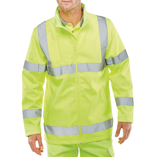 Beeswift Soft Shell Lightweight High Visibility Jacket Saturn Yellow XL
