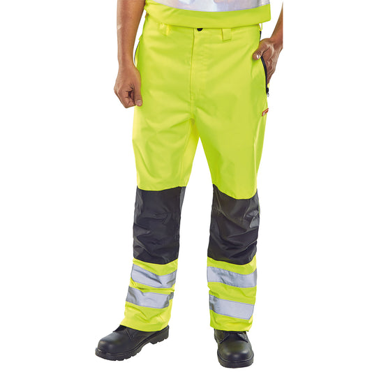Beeswift Contrast Hi Vis Trousers Saturn Yellow 4XL