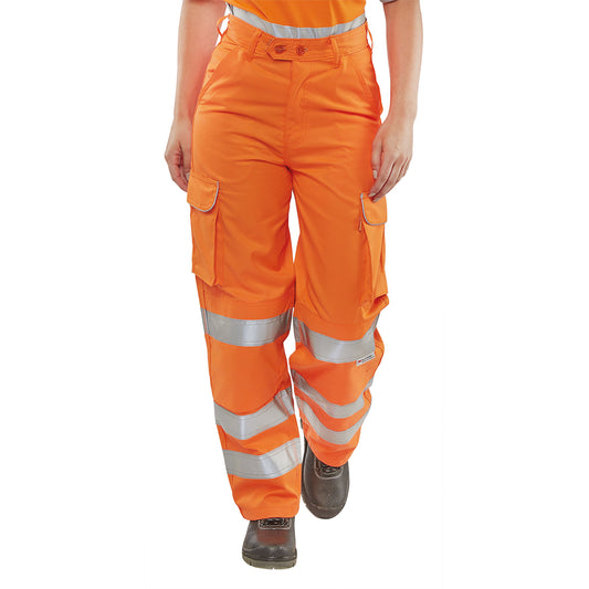Beeswift Ladies Rail Spec Trousers Orange 34