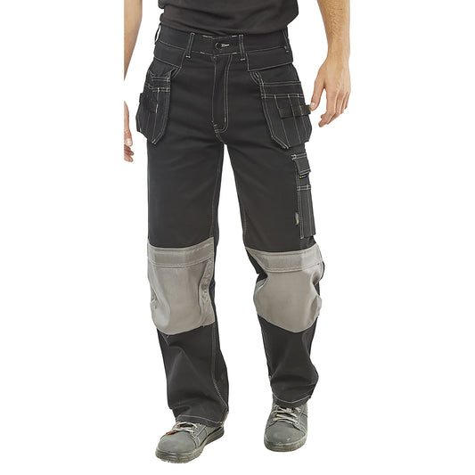 Beeswift Kington Multipurpose Pocket Trousers Black 46T