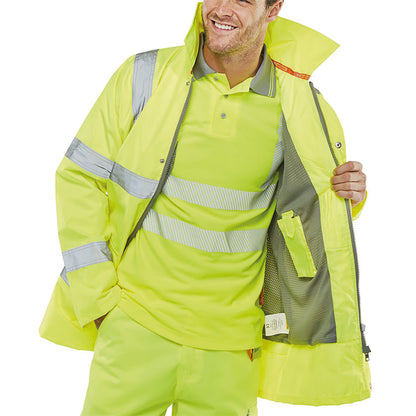 Beeswift Jubilee Economy High Visibility Jacket Saturn Yellow 5XL