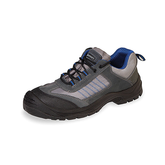 Mesh Contrast Dual Density PU S1 Active Lace Up Trainer Shoe 1 Pair Black/Blue 04