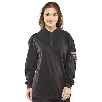 Beeswift Arc Flash Polo Shirt Flame Retardant Anti-Static Navy Blue L
