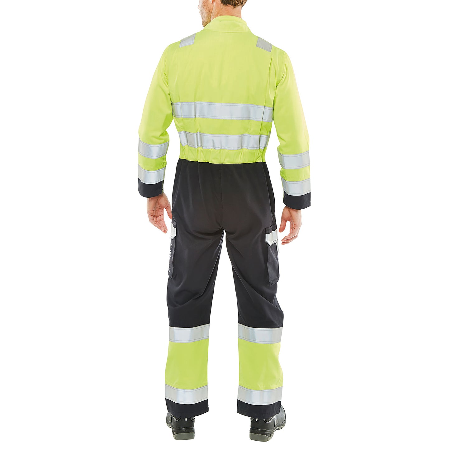 Beeswift ARC Flash High Visibility Coverall Saturn Yellow/Navy Blue 38