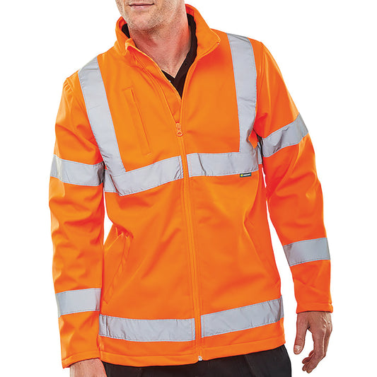 Beeswift Soft Shell Lightweight High Visibility Jacket Orange 2XL