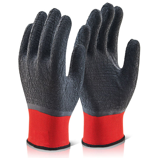 Beeswift Multipurpose Fully Coated Latex Polyester Knitted Gloves Black L