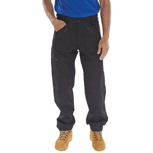 Beeswift Click Action Work Trousers Black 38S