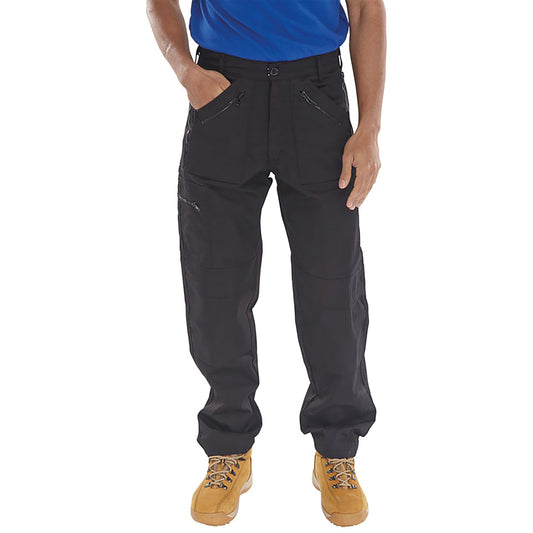 Beeswift Click Action Work Trousers Black 42S