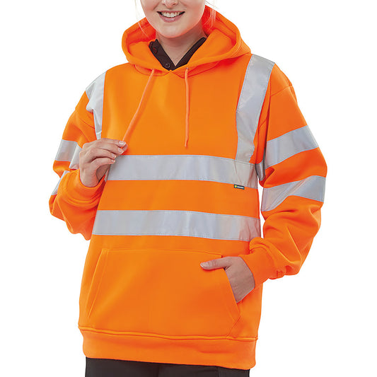 Beeswift Pull On Hoody Sweatshirt Orange 2XL