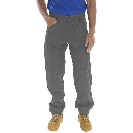 Beeswift Click Action Work Trousers Grey 40