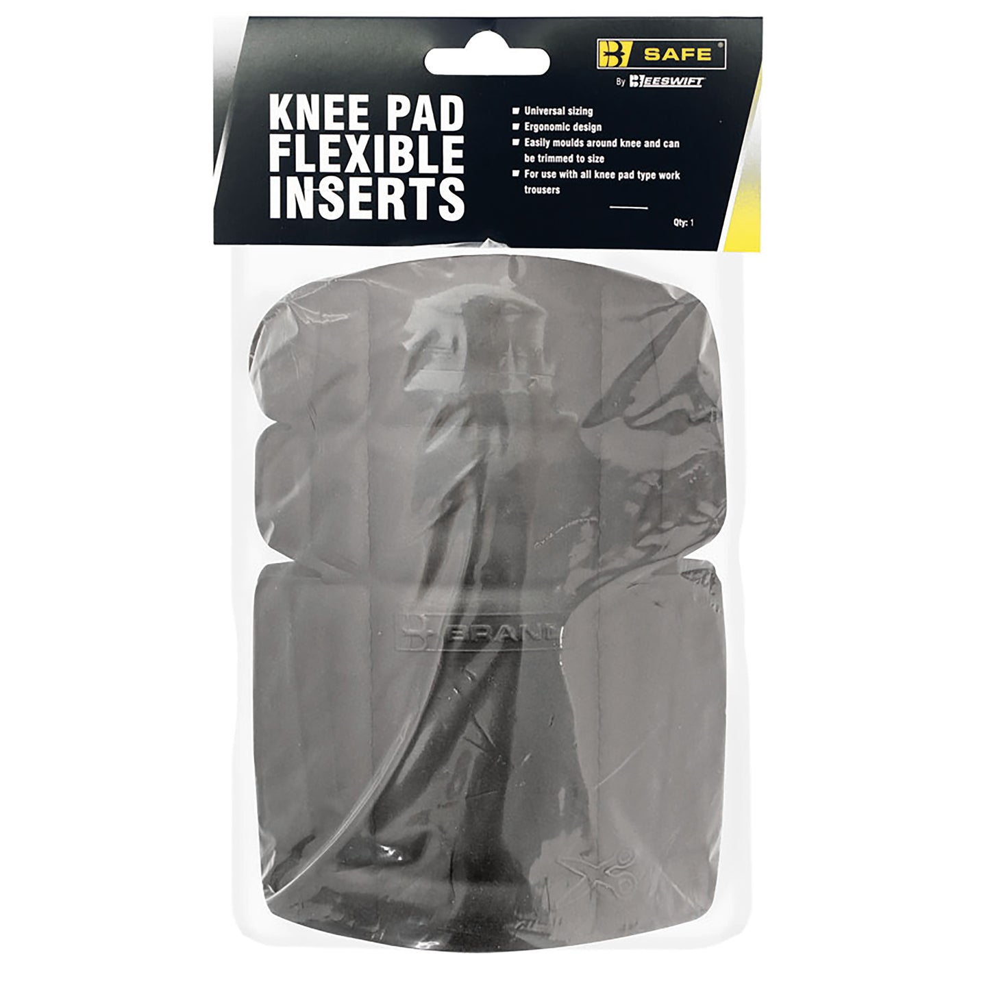 Beeswift B-Brand Foldable Flexible Inserts Knee Pad 1 Pair Black