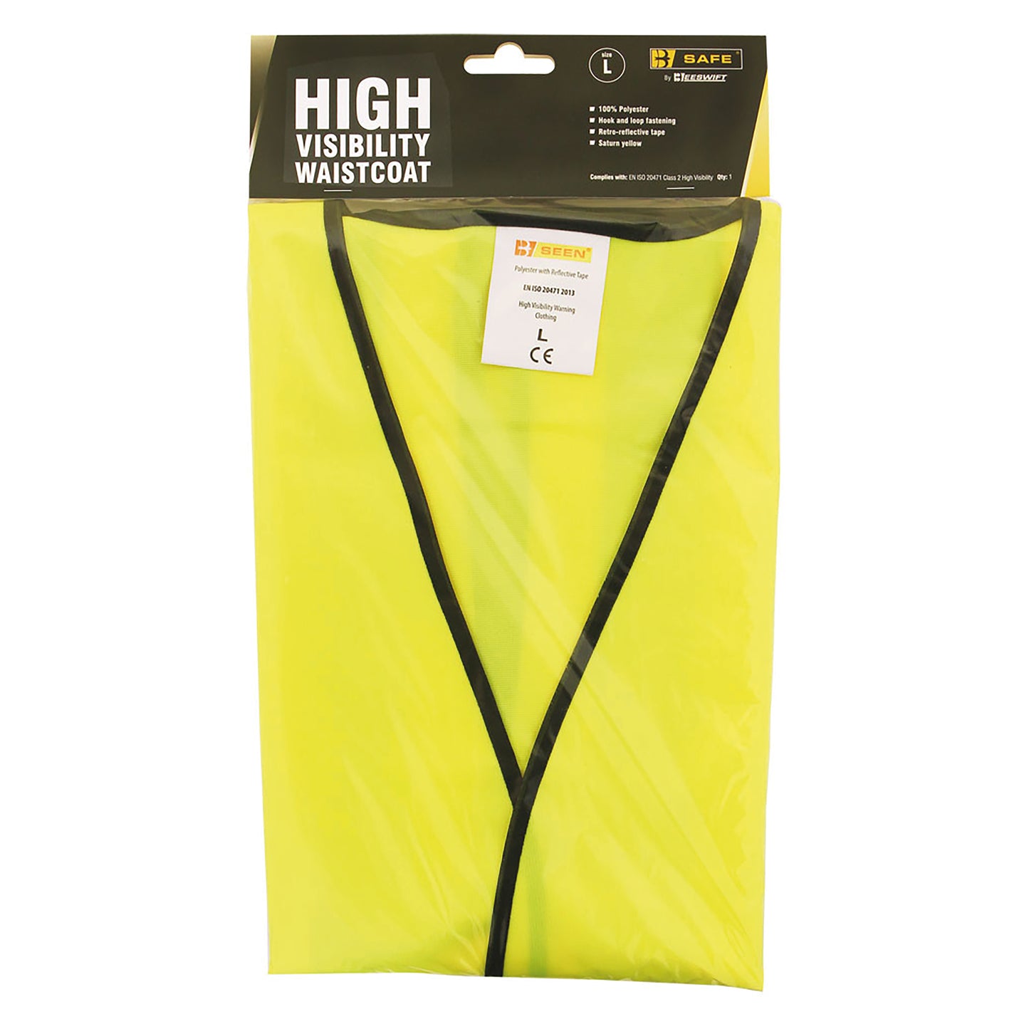 Beeswift BSafe High Visibility Vest Saturn Yellow L
