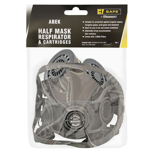 Beeswift B-Safe Half Mask Respirator with ABEK Cartridges Grey