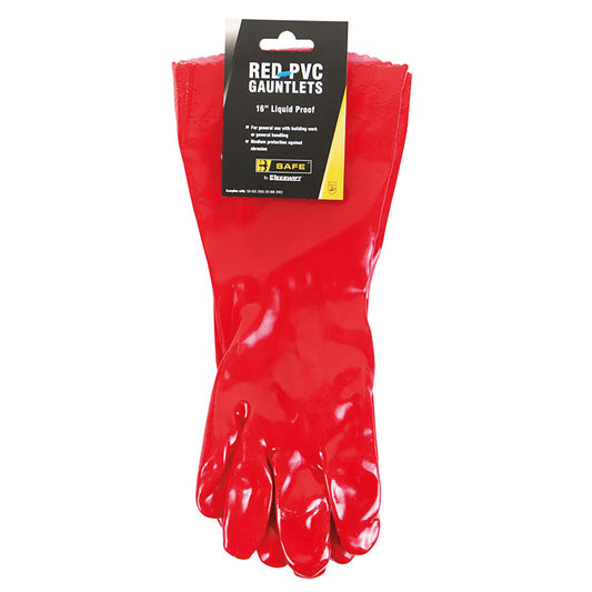 Beeswift PVC Gauntlets 1 Pair 16 Inch Red 16 inch