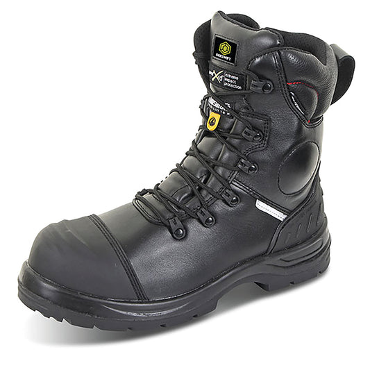 Beeswift Click Trencher Internal Metatarsal Side Zip and Lace Up Safety Boots 1 Pair Black 10