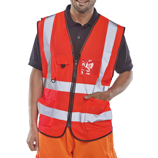 Beeswift Executive High Visibility Waistcoat Red 2XL