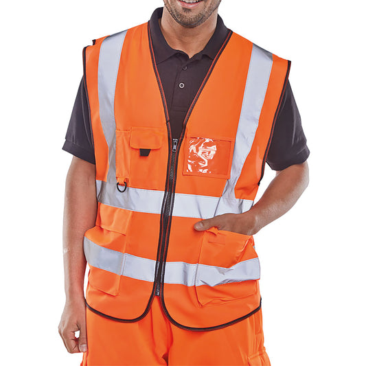 Beeswift Executive High Visibility Waistcoat Orange S