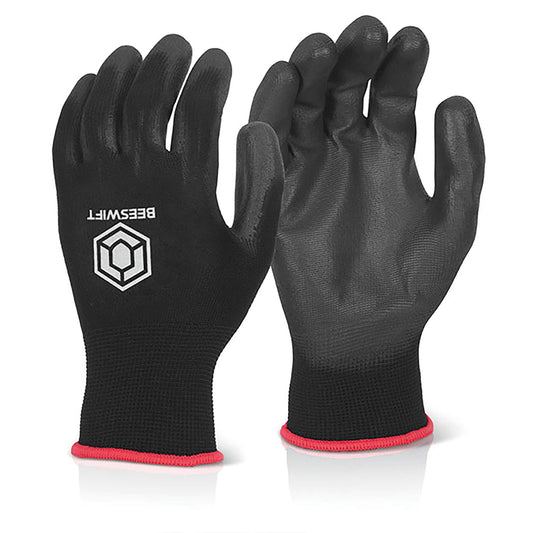 Beeswift PU Coated Gloves (Pack of 10) Black M