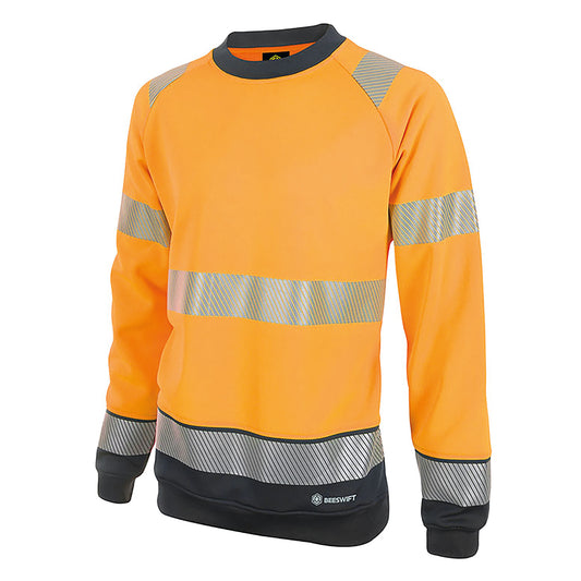 Beeswift High Visibility Two Tone Sweatshirt Orange/Black 3XL