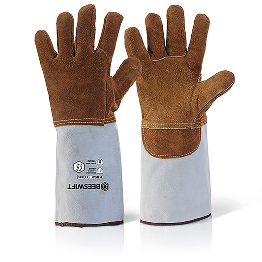 Beeswift H/Q Heat Resistant Gauntlet (Pack of 10) Brown
