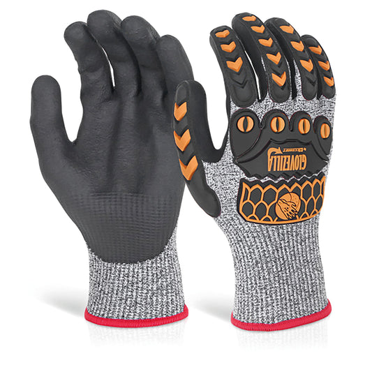 Beeswift Glovezilla Nitrile Palm Coated Gloves 1 Pair Grey M