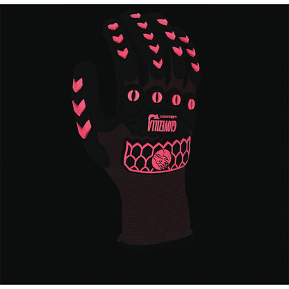 Beeswift Glovezilla Glow In The Dark GID Foam Nitrile Gloves 1 Pair Pink M