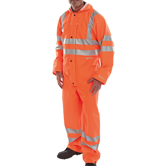 Beeswift Bseen PU Breathable Coverall Orange 3XL