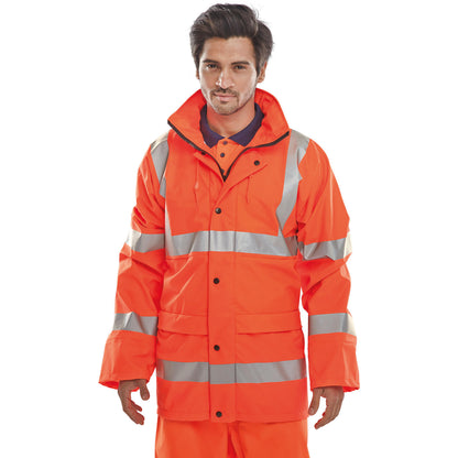 Beeswift Bseen High Visibility PU Jacket Orange S