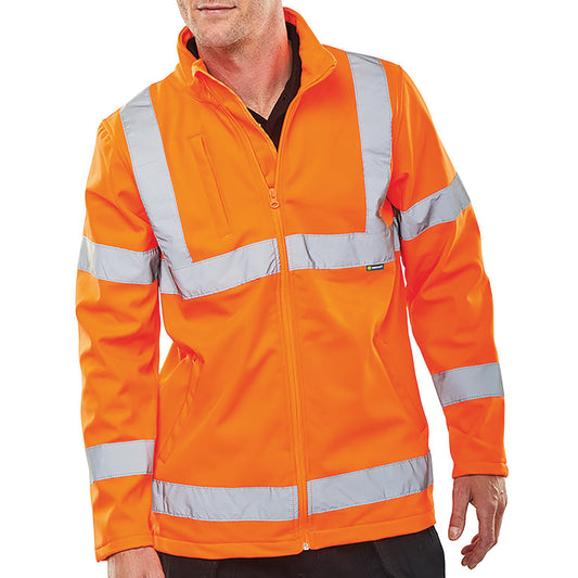 Beeswift Soft Shell Lightweight High Visibility Jacket Orange 5XL