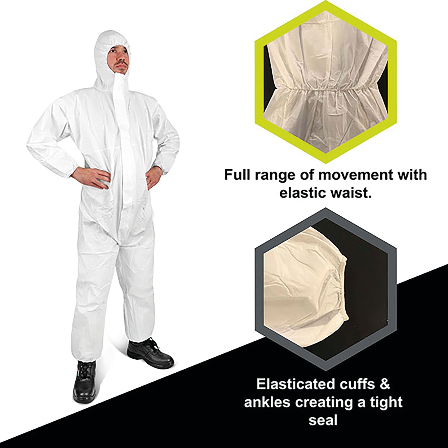 Beeswift CN4013E Disposable Coverall Anti-Static Type 5/6 White L