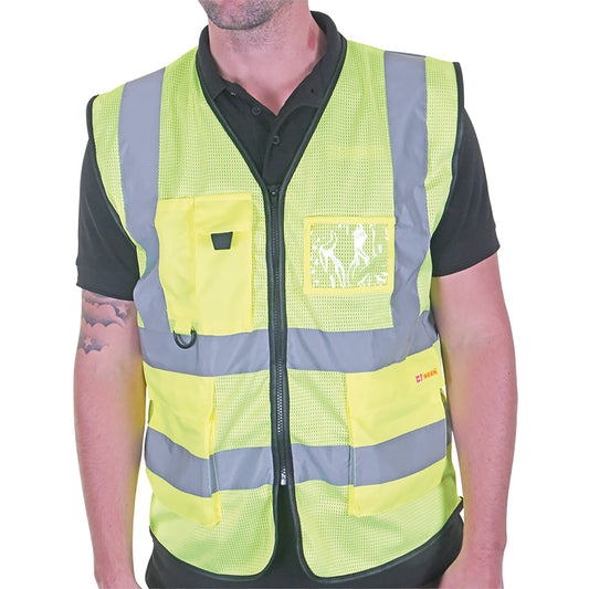 Beeswift Executive Mesh Waistcoat Saturn Yellow M