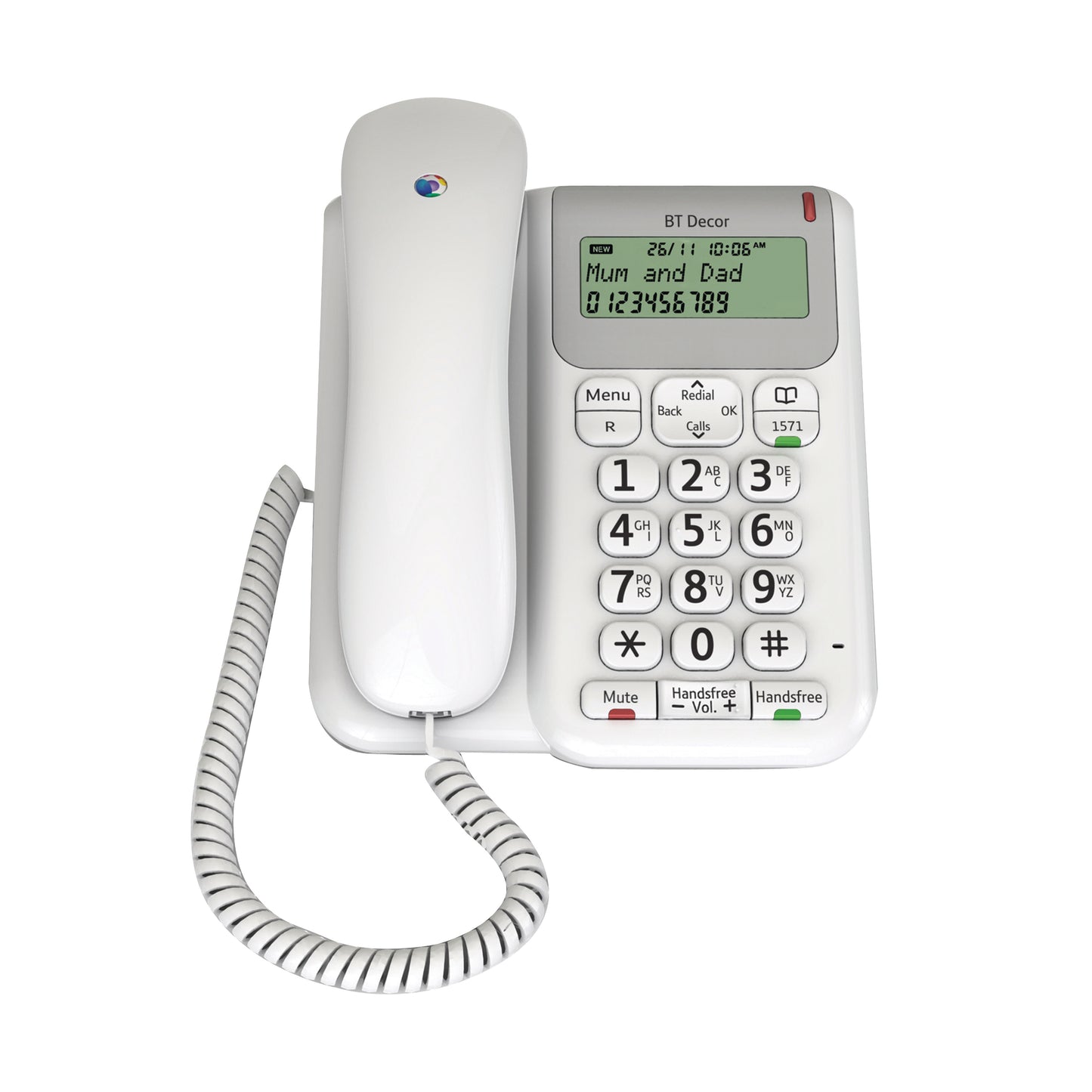 BT Decor 2200 Corded Analogue Telephone White 61127