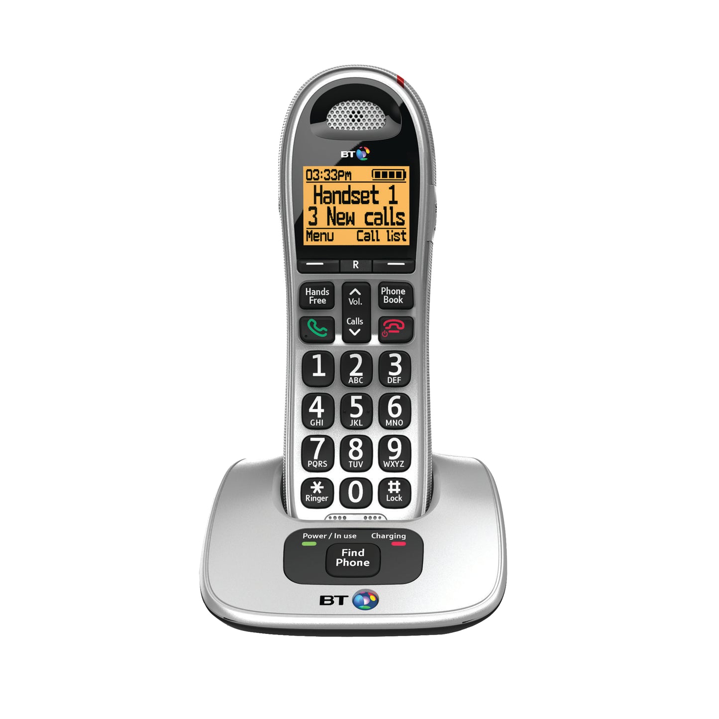 BT Bt4000 Single Big Button DECT Cordless Phone Silver/Black 069264