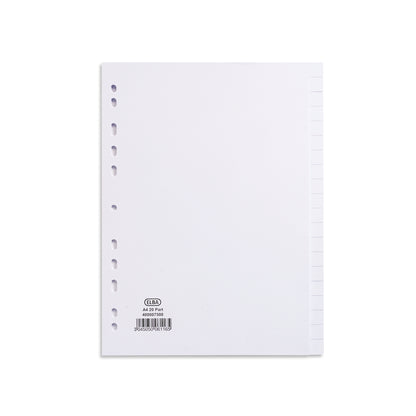 Elba 20-Part Divider 160gsm Multipunched A4 White 400007500