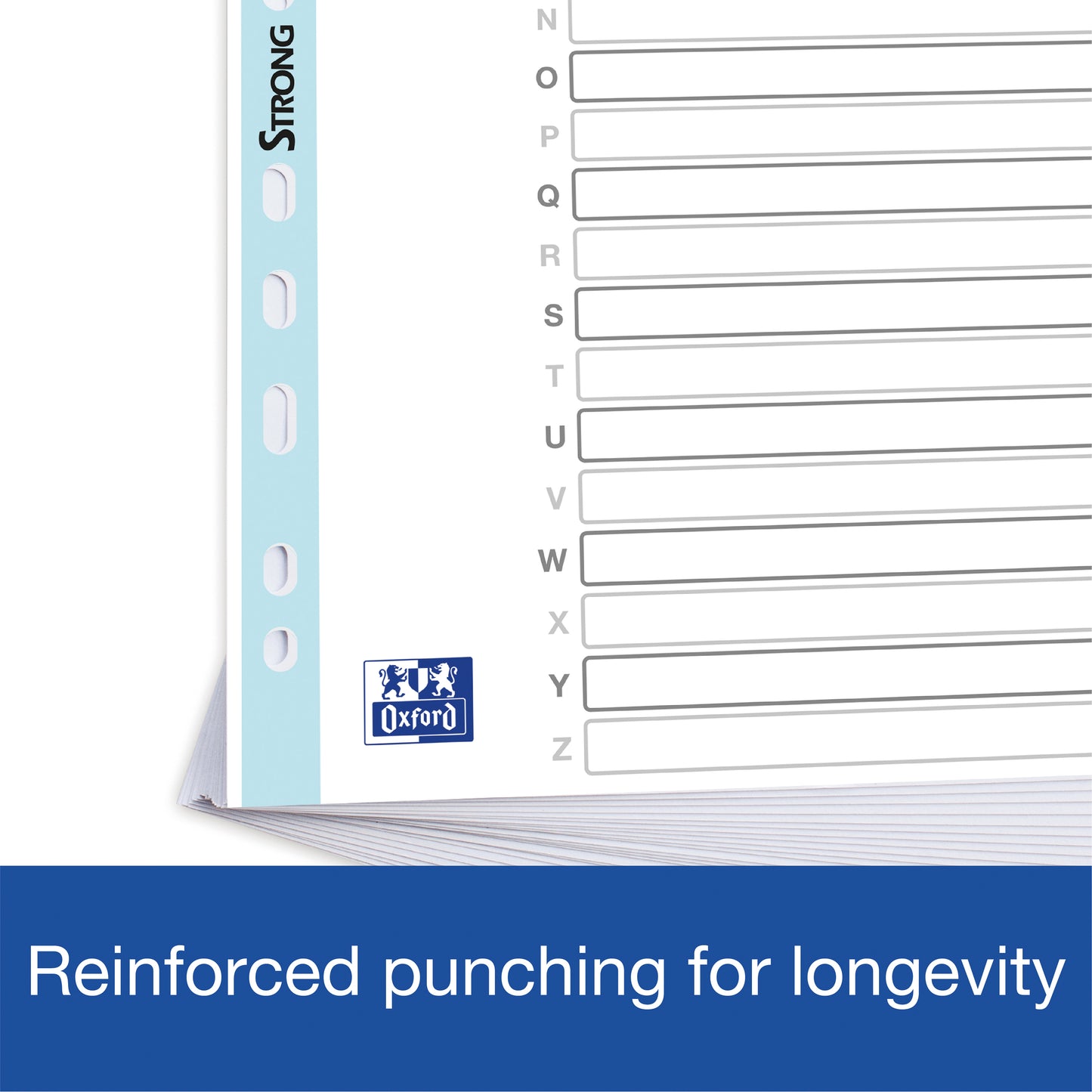 Oxford Index A-Z A4 26 Tab Strongline 170g Assorted 100204600