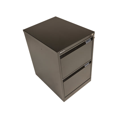 Bisley 2 Drawer Filing Cabinet Lockable 470x622x711mm Black BS2E BLACK