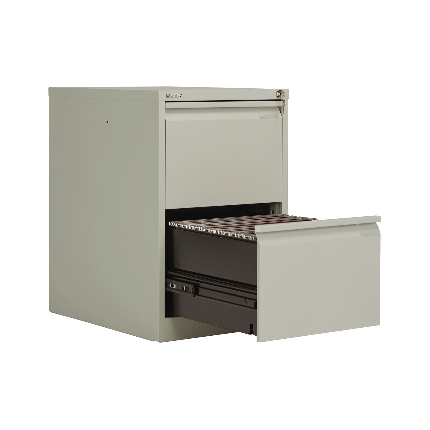 Bisley 2 Drawer Filing Cabinet Lockable 470x622x711mm Goose Grey BS2EGY