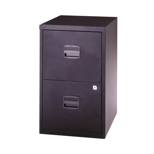 Bisley 2 Drawer Home Filing Cabinet A4 413x400x672mm Black PFA2-03