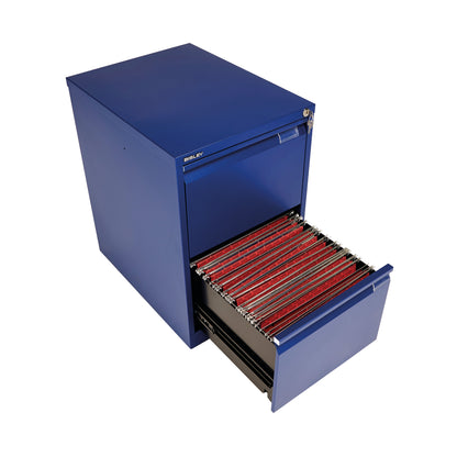 Bisley 2 Drawer Filing Cabinet Lockable 470x622x711mm Blue BS2E/BLUE