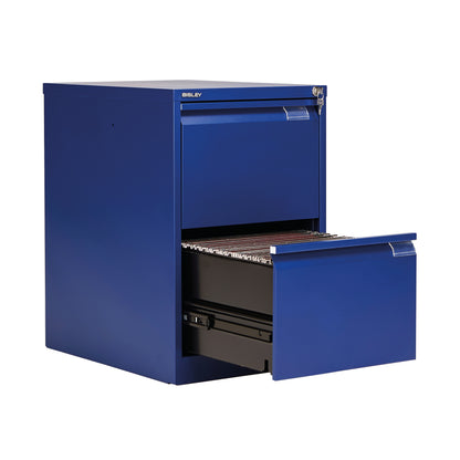 Bisley 2 Drawer Filing Cabinet Lockable 470x622x711mm Blue BS2E/BLUE