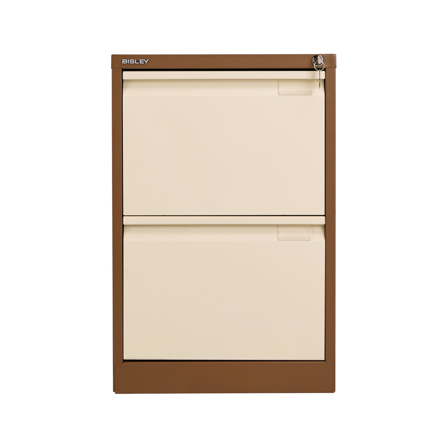 Bisley 2 Drawer Filing Cabinet Lockable 470x622x711mm Coffee/Cream BS2EC/C