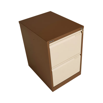 Bisley 2 Drawer Filing Cabinet Lockable 470x622x711mm Coffee/Cream BS2EC/C