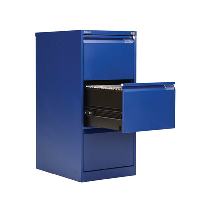 Bisley 3 Drawers Filing Cabinet Lockable 470x622x1016mm Blue BS3E/BLUE